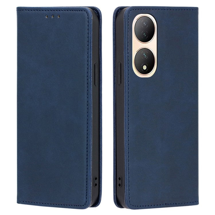 For vivo Y100 5G PU Leather+TPU Wallet Stand Phone Magnetic Closing Case Calf Texture Cover - Sapphire