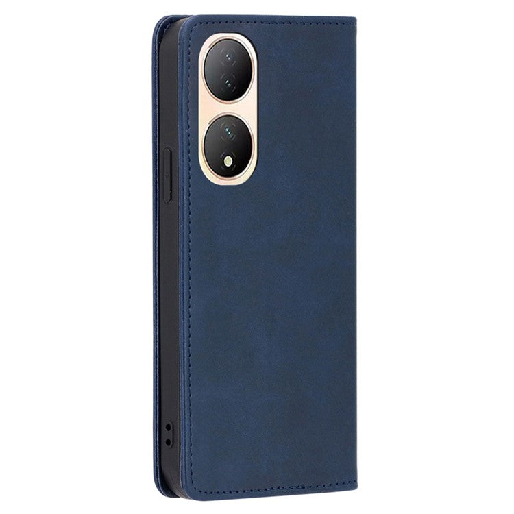 For vivo Y100 5G PU Leather+TPU Wallet Stand Phone Magnetic Closing Case Calf Texture Cover - Sapphire