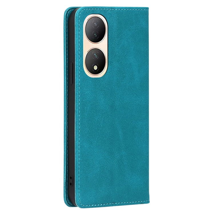 For vivo Y100 5G PU Leather+TPU Wallet Stand Phone Magnetic Closing Case Calf Texture Cover - Baby Blue