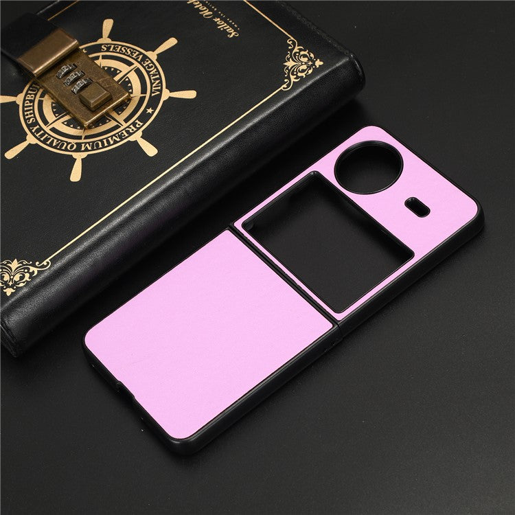 For vivo X Flip Shockproof Case PU Leather Coated PC Phone Shell Anti-Drop Smartphone Cover - Purple