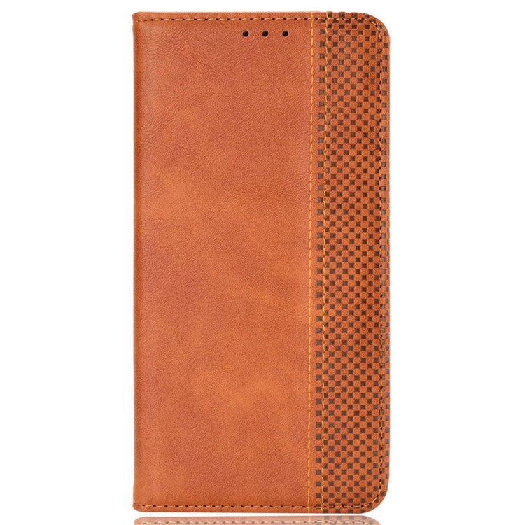 Wallet Leather Cover for vivo Y78+ 5G / Y78 5G / V29 Lite 5G Stand Wallet Retro Magnetic Closure Smartphone Case - Brown