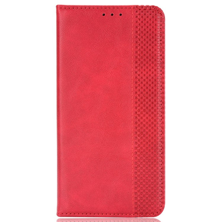 Wallet Leather Cover for vivo Y78+ 5G / Y78 5G / V29 Lite 5G Stand Wallet Retro Magnetic Closure Smartphone Case - Red