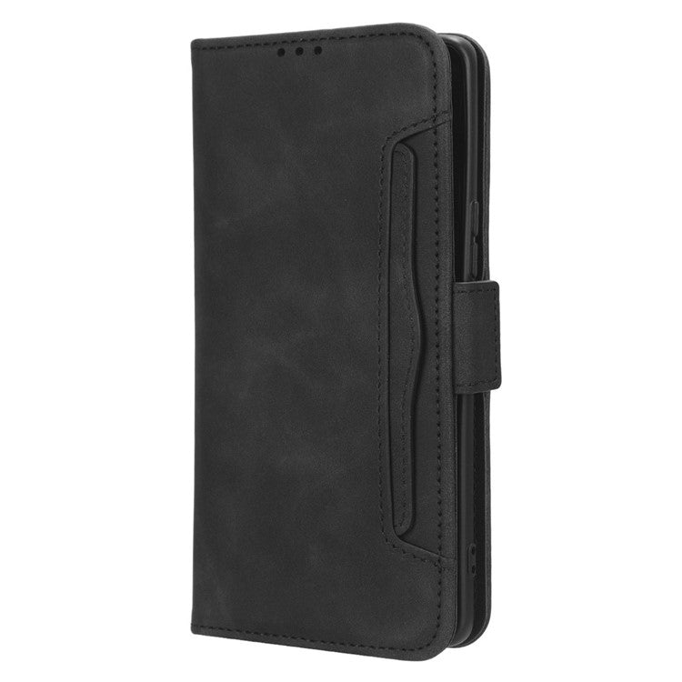 For vivo Y78+ 5G / Y78 5G / V29 Lite 5G Multiple Card Slots PU Leather Wallet Case Stand Phone Cover - Black