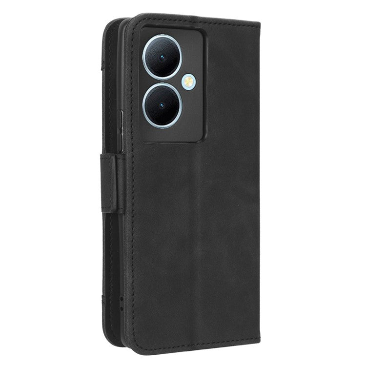 For vivo Y78+ 5G / Y78 5G / V29 Lite 5G Multiple Card Slots PU Leather Wallet Case Stand Phone Cover - Black