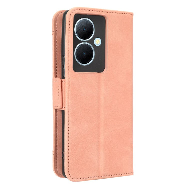 For vivo Y78+ 5G / Y78 5G / V29 Lite 5G Multiple Card Slots PU Leather Wallet Case Stand Phone Cover - Pink