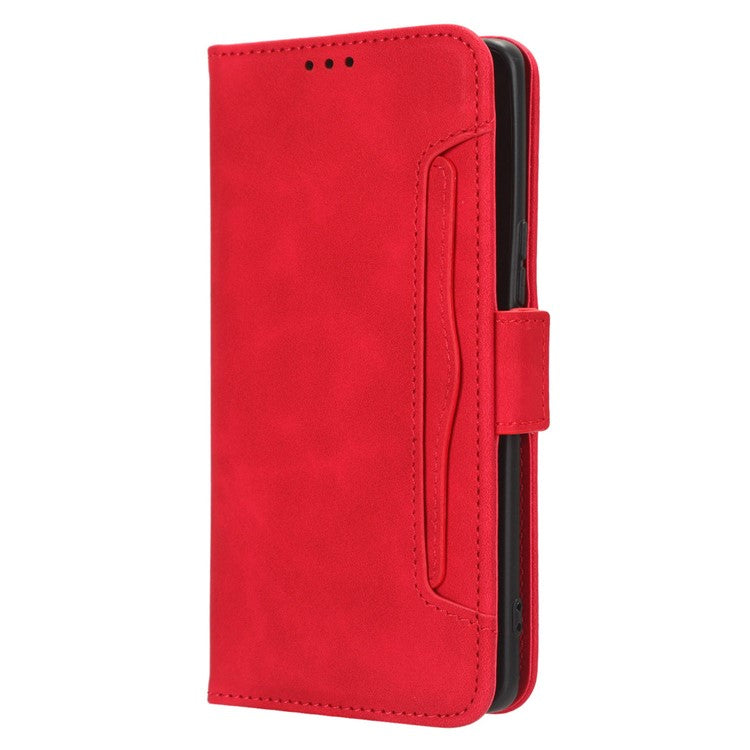 For vivo Y78+ 5G / Y78 5G / V29 Lite 5G Multiple Card Slots PU Leather Wallet Case Stand Phone Cover - Red