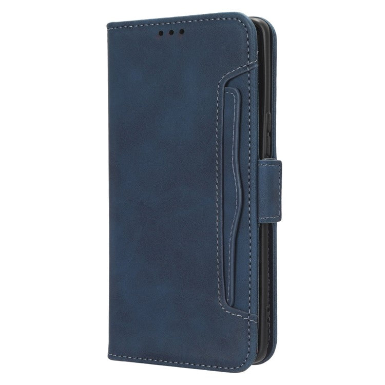 For vivo Y78+ 5G / Y78 5G / V29 Lite 5G Multiple Card Slots PU Leather Wallet Case Stand Phone Cover - Blue