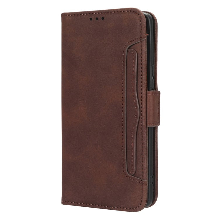 For vivo Y78+ 5G / Y78 5G / V29 Lite 5G Multiple Card Slots PU Leather Wallet Case Stand Phone Cover - Brown