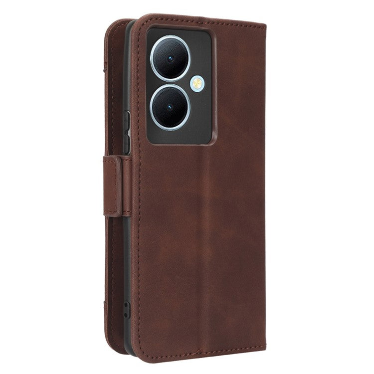 For vivo Y78+ 5G / Y78 5G / V29 Lite 5G Multiple Card Slots PU Leather Wallet Case Stand Phone Cover - Brown