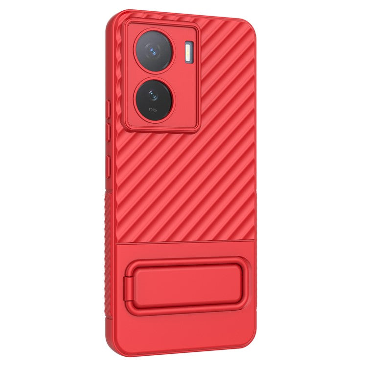 For vivo iQOO Z7 5G Anti-scratch Phone Case Kickstand TPU Back Cover - Red