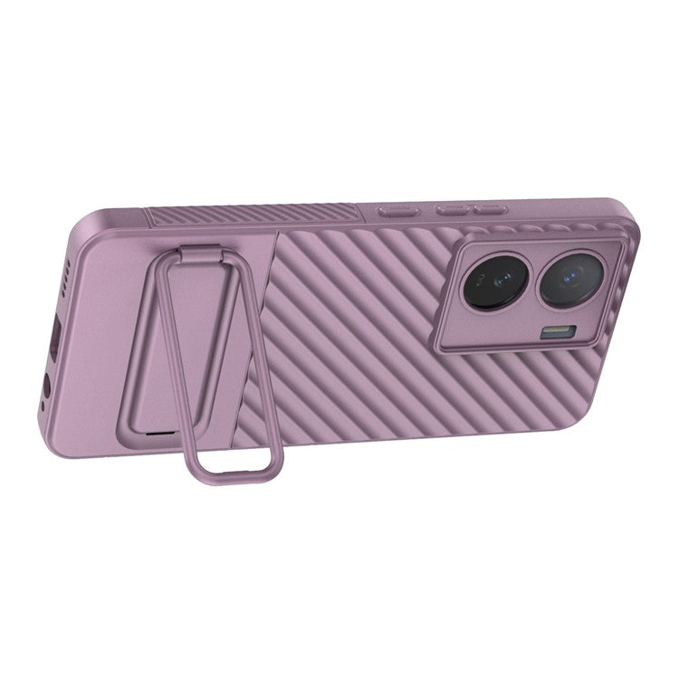 For vivo iQOO Z7 5G Anti-scratch Phone Case Kickstand TPU Back Cover - Light Purple