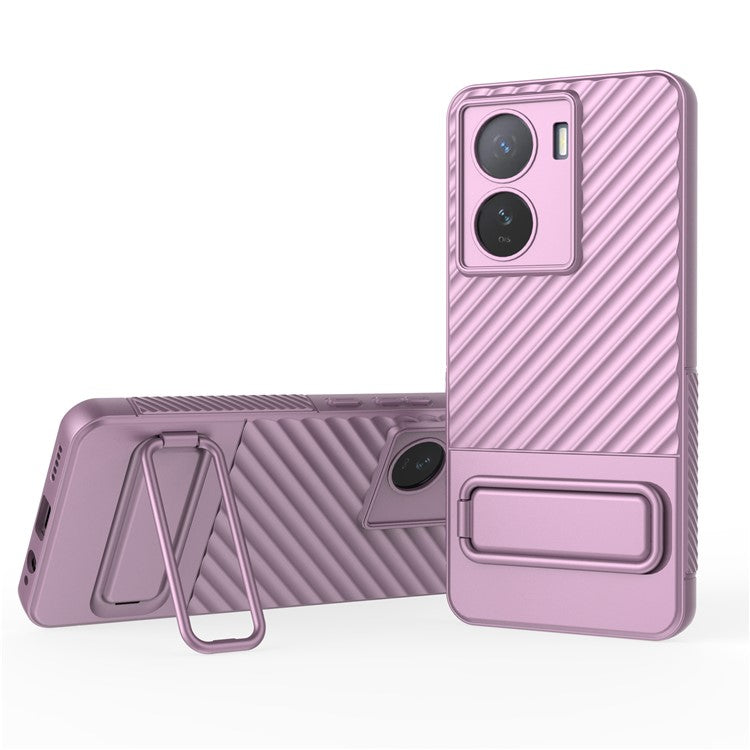 For vivo iQOO Z7 5G Anti-scratch Phone Case Kickstand TPU Back Cover - Light Purple