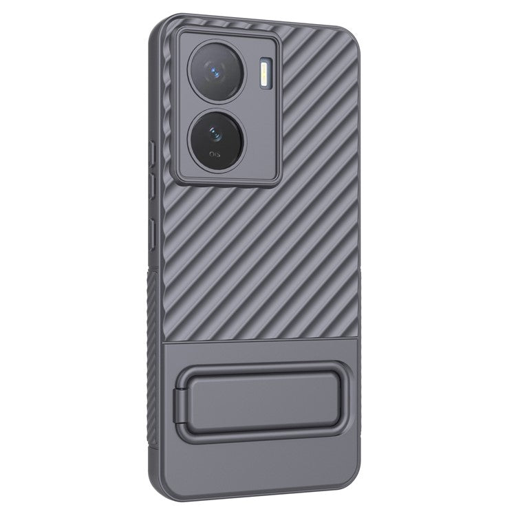 For vivo iQOO Z7 5G Anti-scratch Phone Case Kickstand TPU Back Cover - Grey