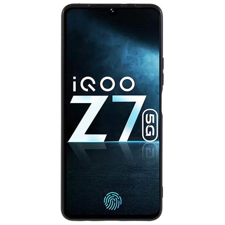 For vivo iQOO Z7 5G Glossy Phone Case Scratch-resistant TPU Cover - Black