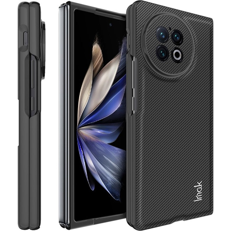 IMAK Ruiyi Series for vivo X Fold2 Carbon Fiber Texture Phone Case Leather Coated PC Anti-Drop Phone Cover