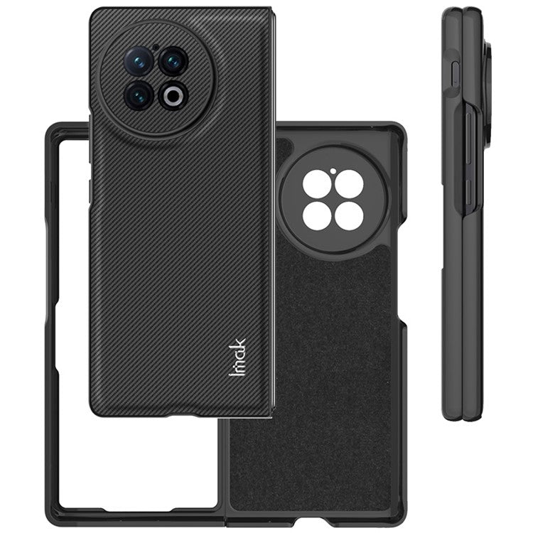 IMAK Ruiyi Series for vivo X Fold2 Carbon Fiber Texture Phone Case Leather Coated PC Anti-Drop Phone Cover