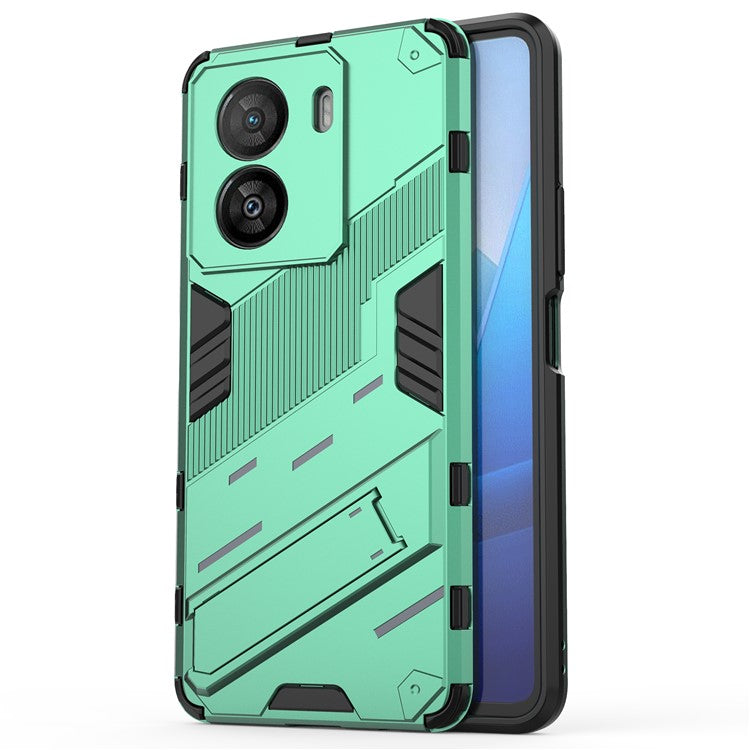 For vivo iQOO Z7x 5G Hard PC + Flexible TPU Phone Case Shockproof Back Cover with Kickstand - Green