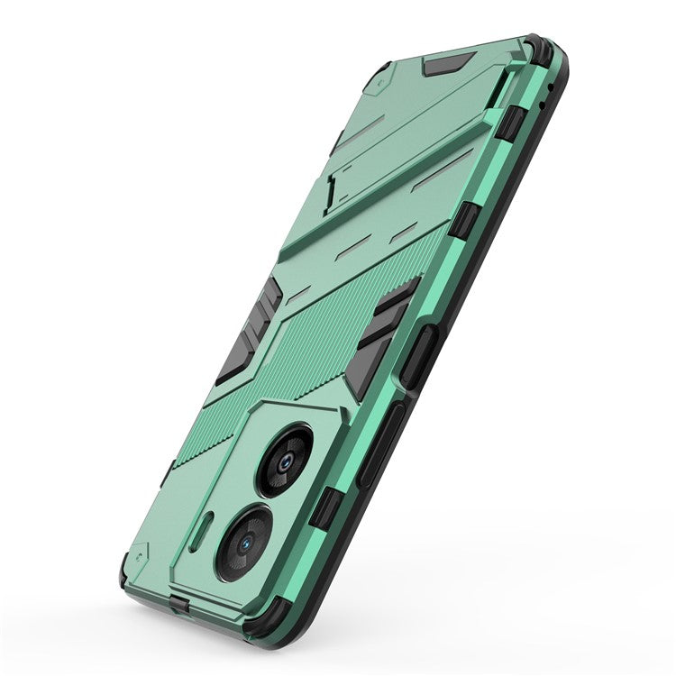 For vivo iQOO Z7x 5G Hard PC + Flexible TPU Phone Case Shockproof Back Cover with Kickstand - Green