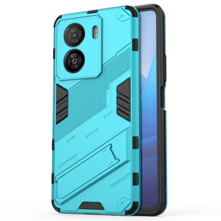 For vivo iQOO Z7x 5G Hard PC + Flexible TPU Phone Case Shockproof Back Cover with Kickstand - Baby Blue