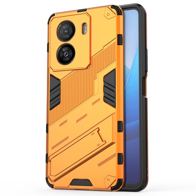 For vivo iQOO Z7x 5G Hard PC + Flexible TPU Phone Case Shockproof Back Cover with Kickstand - Orange