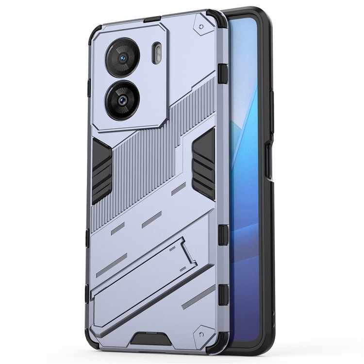 For vivo iQOO Z7x 5G Hard PC + Flexible TPU Phone Case Shockproof Back Cover with Kickstand - Dark Blue