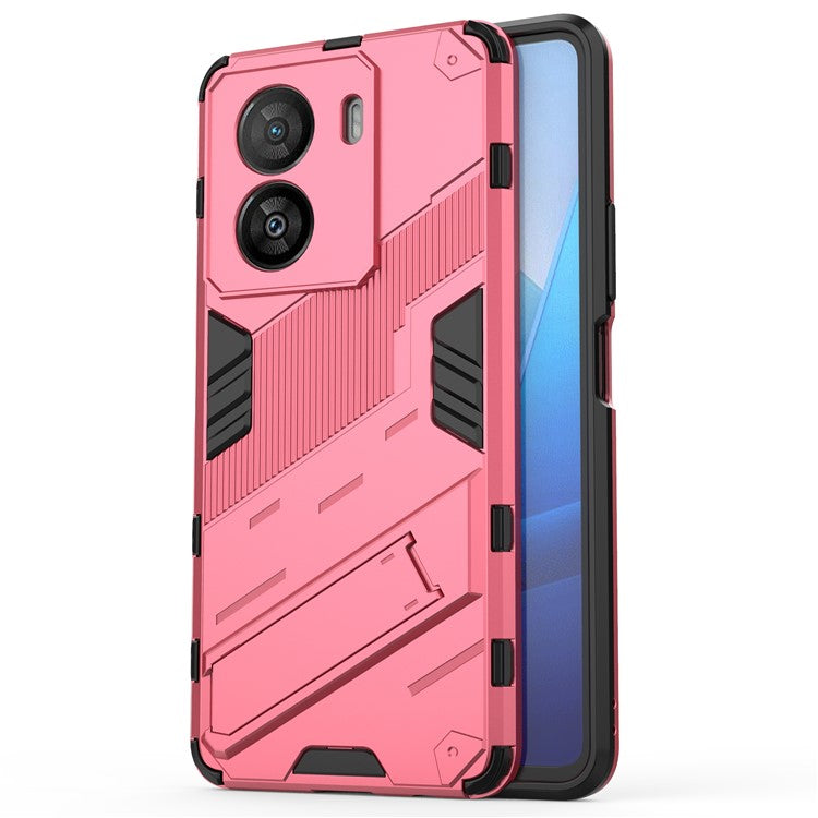 For vivo iQOO Z7x 5G Hard PC + Flexible TPU Phone Case Shockproof Back Cover with Kickstand - Rose