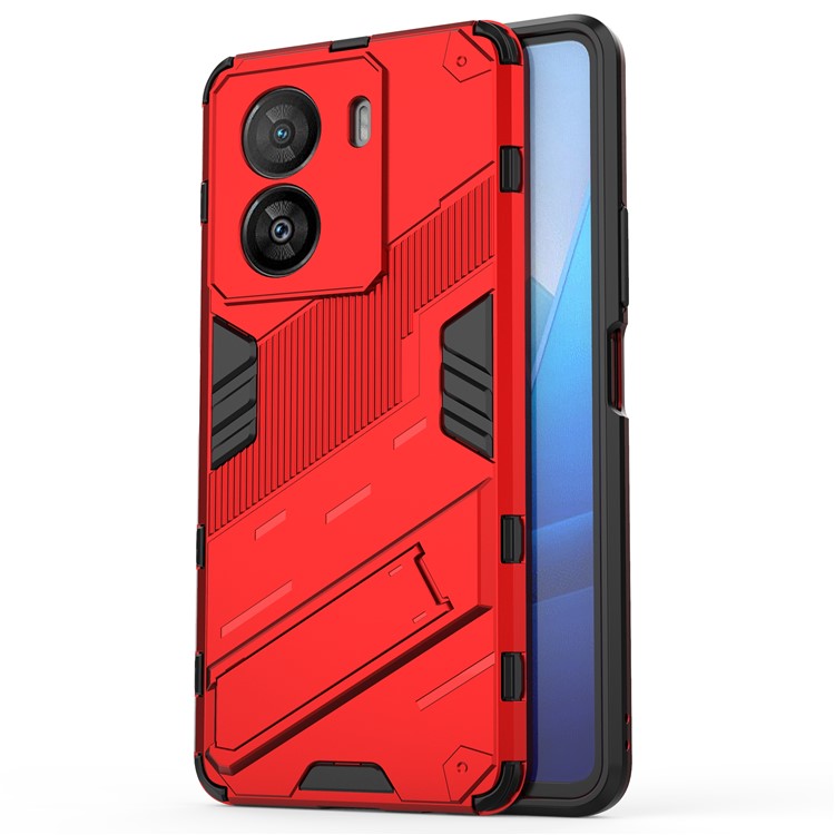 For vivo iQOO Z7x 5G Hard PC + Flexible TPU Phone Case Shockproof Back Cover with Kickstand - Red