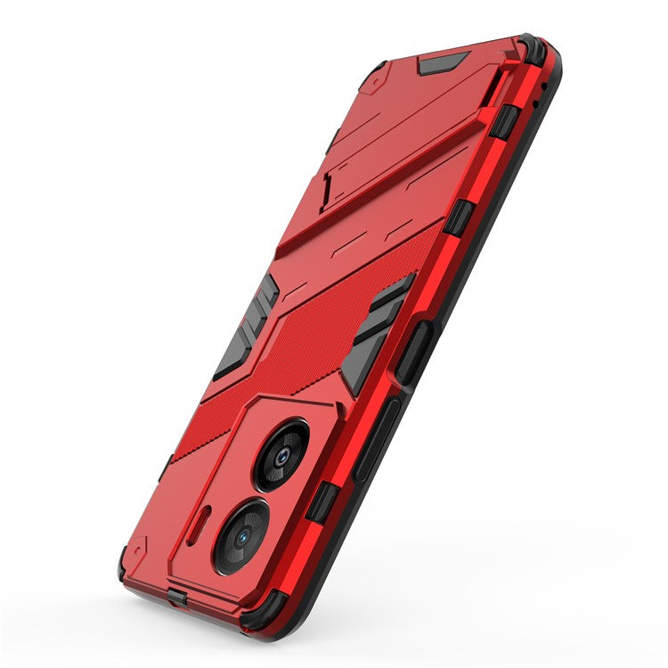 For vivo iQOO Z7x 5G Hard PC + Flexible TPU Phone Case Shockproof Back Cover with Kickstand - Red