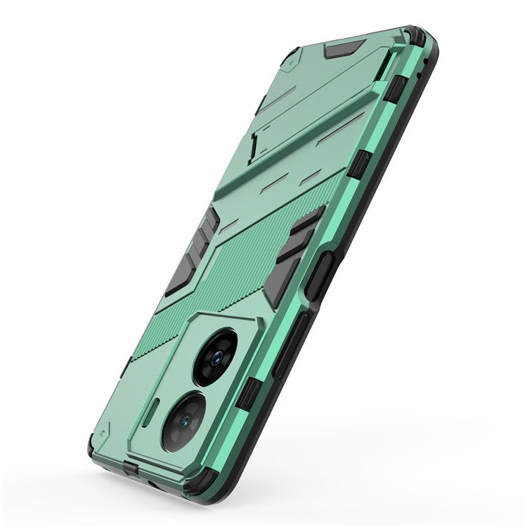 Shockproof Back Cover for vivo iQOO Z7 5G Hard PC + Flexible TPU Phone Case with Kickstand - Green