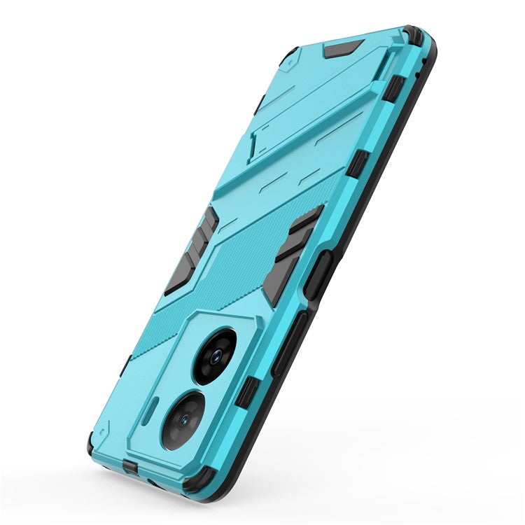 Shockproof Back Cover for vivo iQOO Z7 5G Hard PC + Flexible TPU Phone Case with Kickstand - Baby Blue