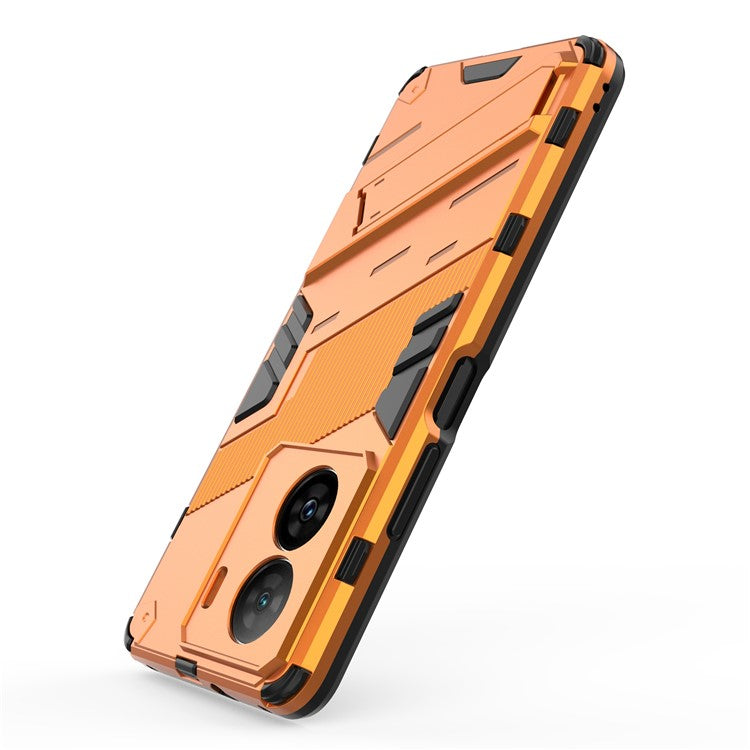 Shockproof Back Cover for vivo iQOO Z7 5G Hard PC + Flexible TPU Phone Case with Kickstand - Orange