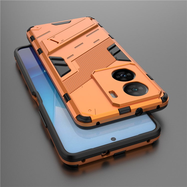 Shockproof Back Cover for vivo iQOO Z7 5G Hard PC + Flexible TPU Phone Case with Kickstand - Orange