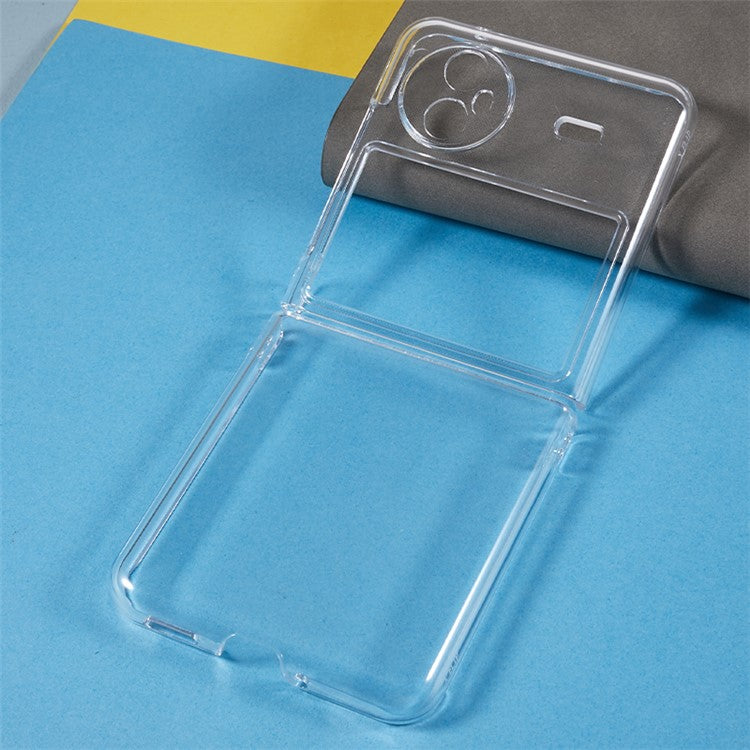 PC Phone Case for vivo X Flip Anti-Scratch Two-Piece Design Protective Phone Cover - Transparent