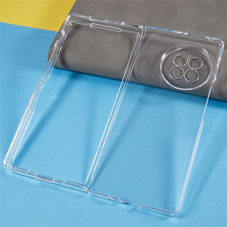 PC Phone Case for vivo X Fold2 Shockproof Case Anti-Drop Two-Piece Design Folding Phone Cover - Transparent