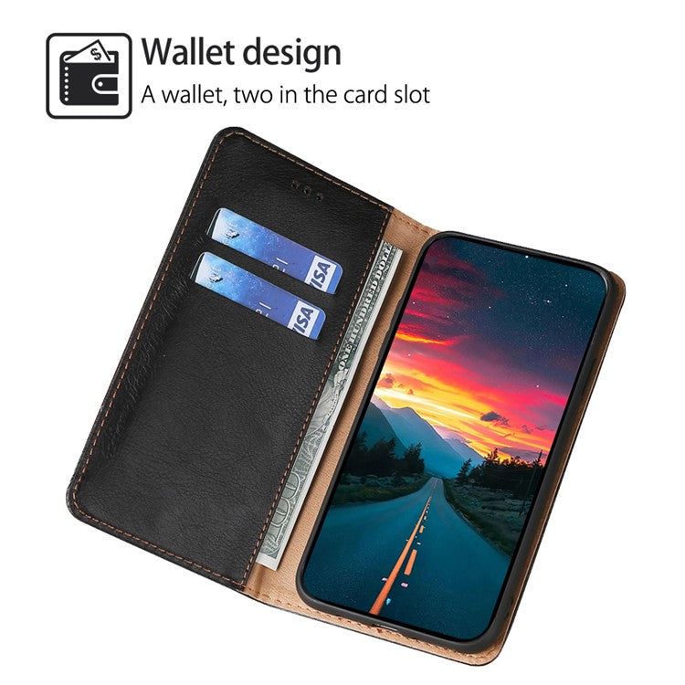 For vivo Y78+ 5G Solid Color Wallet PU Leather Case Stand Magnetic Closure Phone Cover - Black