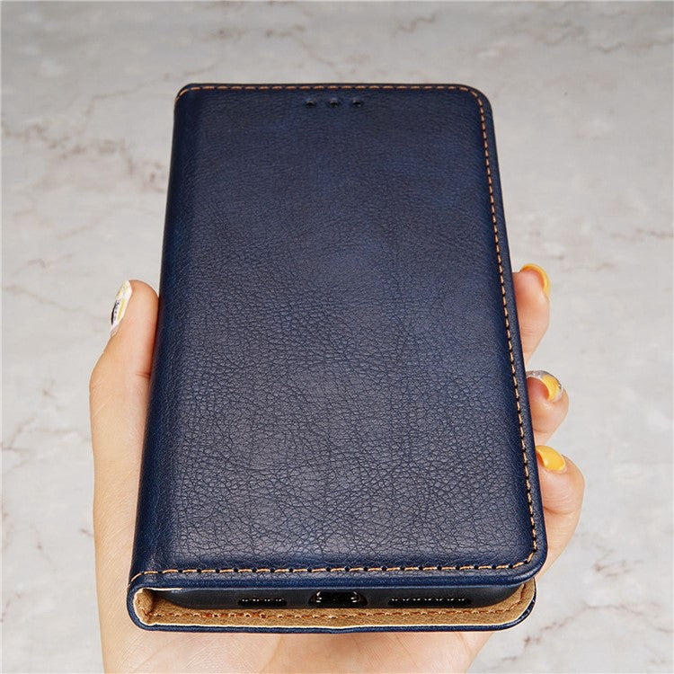 For vivo Y78+ 5G Solid Color Wallet PU Leather Case Stand Magnetic Closure Phone Cover - Blue