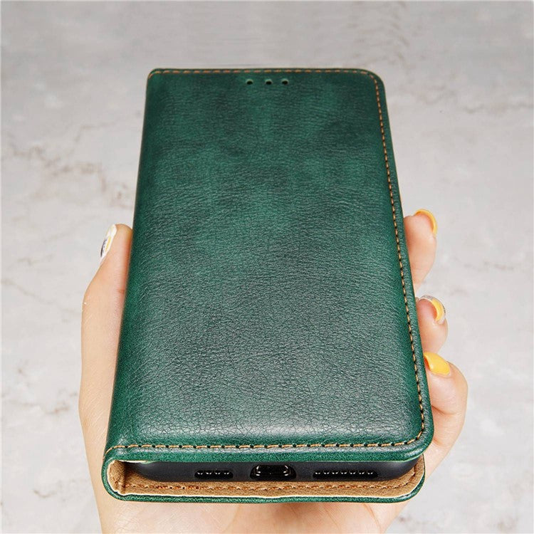 For vivo Y78+ 5G Solid Color Wallet PU Leather Case Stand Magnetic Closure Phone Cover - Green