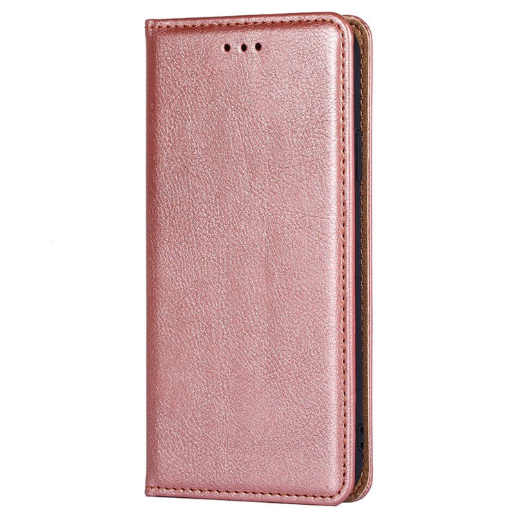 For vivo Y78+ 5G Solid Color Wallet PU Leather Case Stand Magnetic Closure Phone Cover - Rose Gold