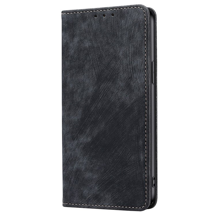 For vivo Y78+ 5G RFID Blocking Wallet PU Leather Phone Case Magnetic Stand Phone Cover - Black