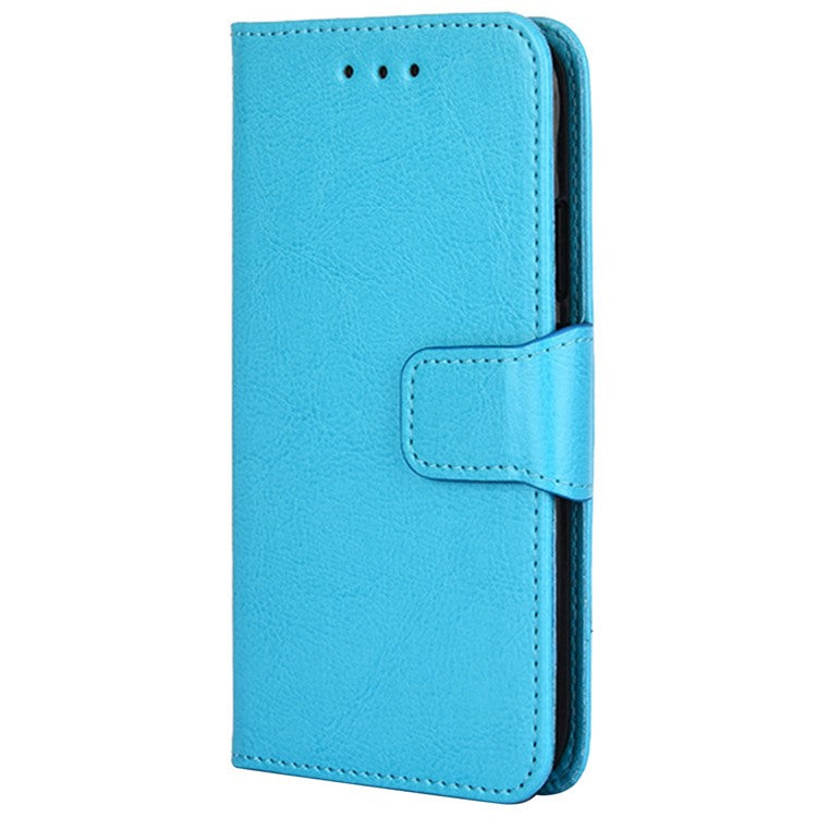 Anti-Scratch Textured Leather Wallet Case for vivo Y78+ 5G Stand Cover Shockproof Phone Protector - Baby Blue