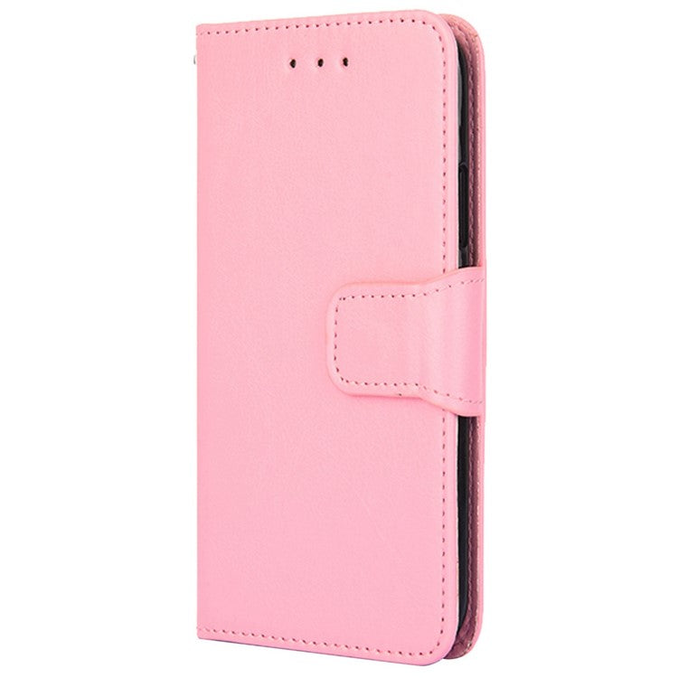 Anti-Scratch Textured Leather Wallet Case for vivo Y78+ 5G Stand Cover Shockproof Phone Protector - Pink