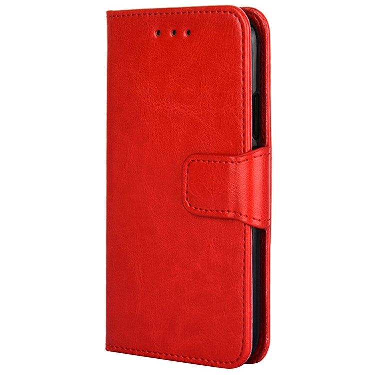 Anti-Scratch Textured Leather Wallet Case for vivo Y78+ 5G Stand Cover Shockproof Phone Protector - Red