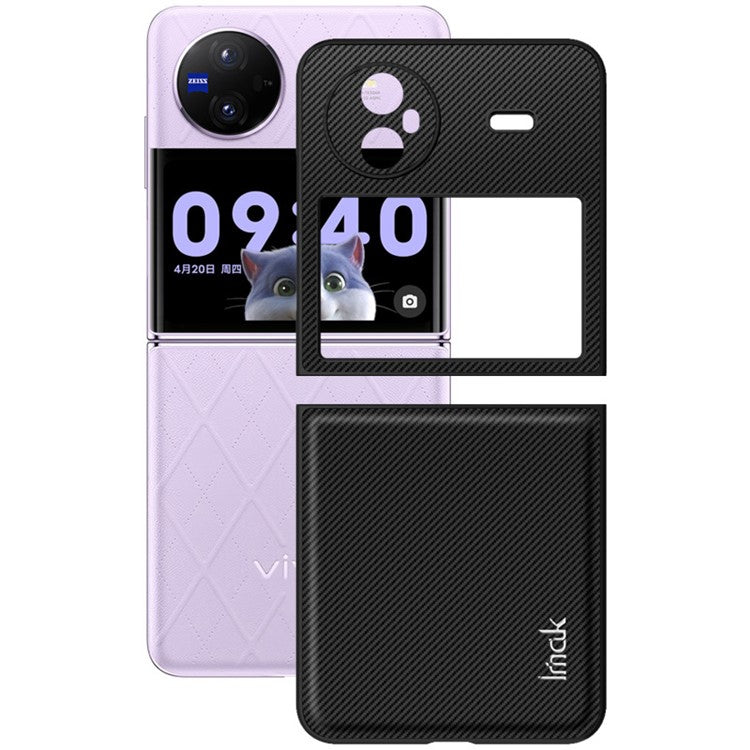 IMAK Ruiyi Series for vivo X Flip PU Leather + PC Phone Case Two-Piece Design Carbon Fiber Texture Non-Slip Cover