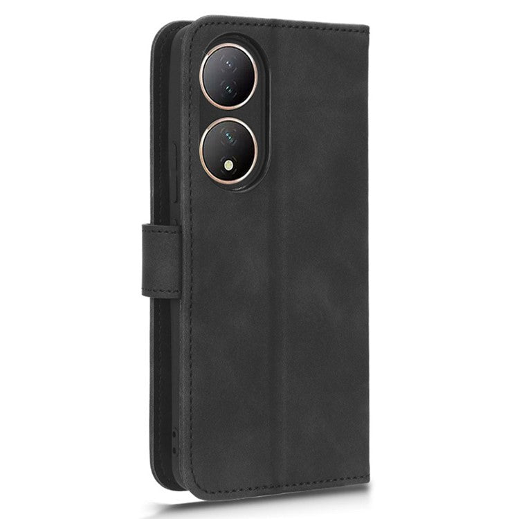 For vivo Y100 5G PU Leather Shockproof Flip Case Skin-touch Wallet Stand Phone Cover - Black