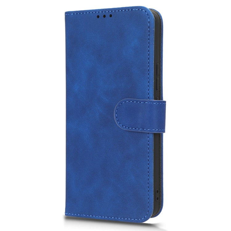 For vivo Y100 5G PU Leather Shockproof Flip Case Skin-touch Wallet Stand Phone Cover - Blue