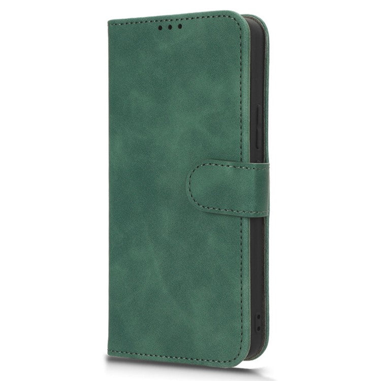 For vivo Y100 5G PU Leather Shockproof Flip Case Skin-touch Wallet Stand Phone Cover - Green