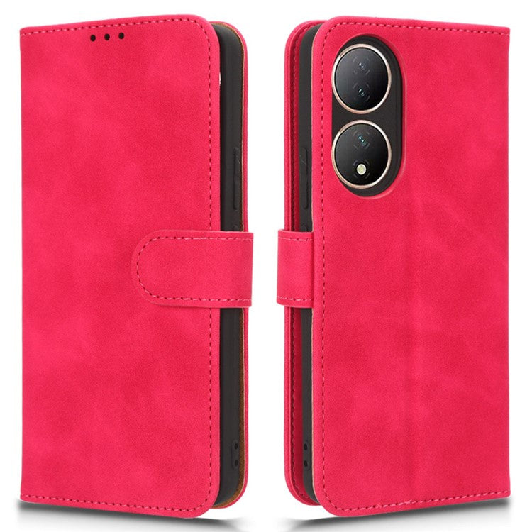 For vivo Y100 5G PU Leather Shockproof Flip Case Skin-touch Wallet Stand Phone Cover - Rose