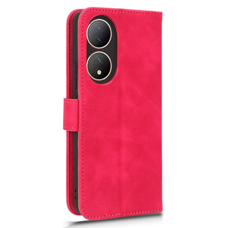 For vivo Y100 5G PU Leather Shockproof Flip Case Skin-touch Wallet Stand Phone Cover - Rose