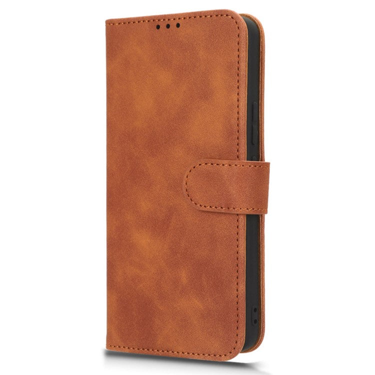 For vivo Y100 5G PU Leather Shockproof Flip Case Skin-touch Wallet Stand Phone Cover - Brown