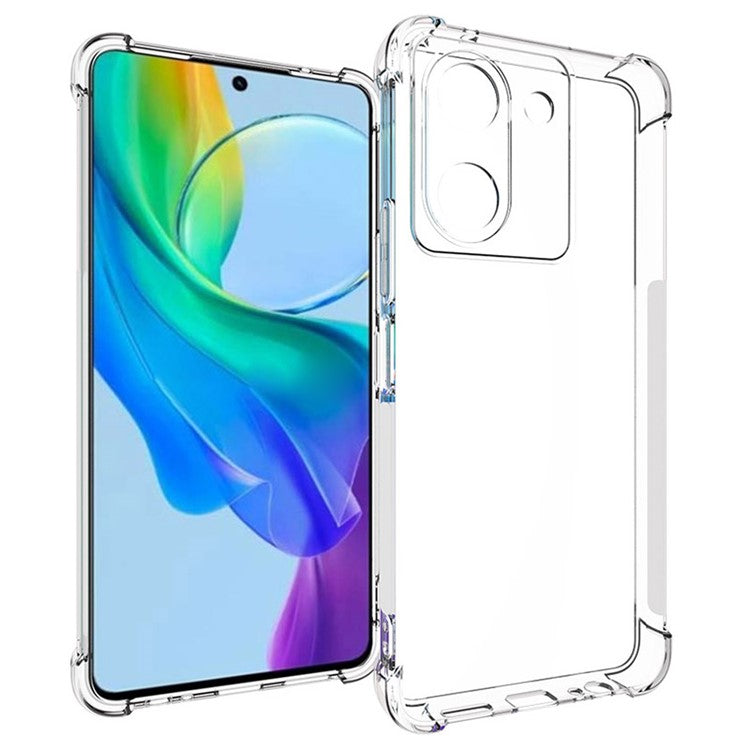 For vivo Y78 5G Anti-Slip Phone TPU Case Shockproof Transparent Cell Phone Cover